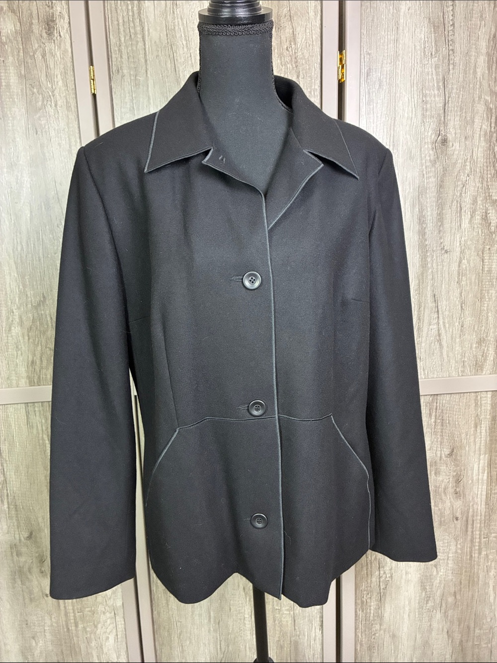 Vintage Harvé Benard by Benard Holtzman Black Single-Breasted Jacket Women's 16